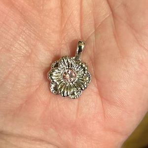 Sophia Fiori 925 Silver and Pink Flower Pendant Charm
